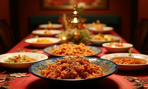 Elegant Chinese banquet table at Maison Dragon D'Or Paris